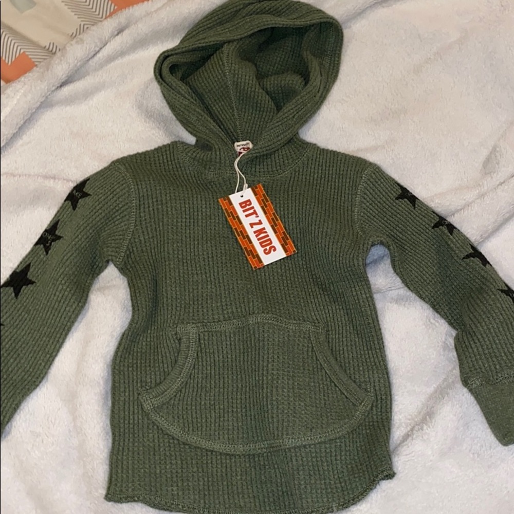 Bitz kids waffle hoodie with star detail